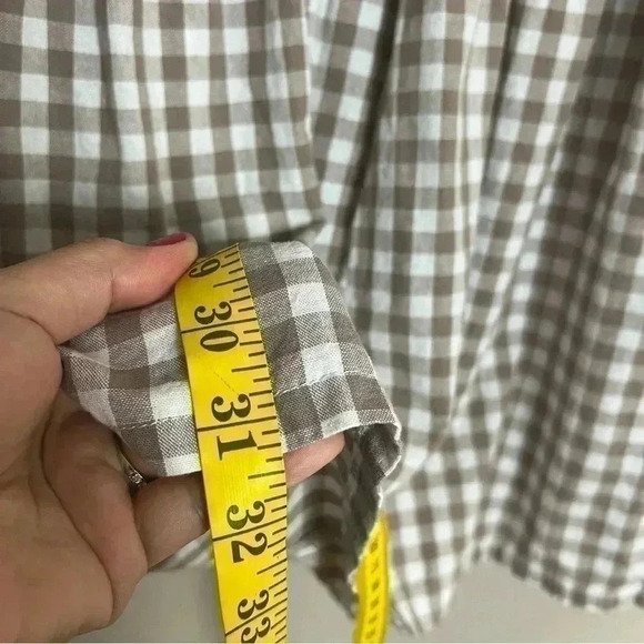 DEFECT-Molby the Label Mini Dress Womens 4 Gingham Brown and Light Blue - Picture 7 of 16